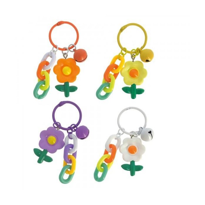 PCHIAVI FIORE CON SOGNAGLIO E CATENA 4 COLORI ASSORTITI 4X7